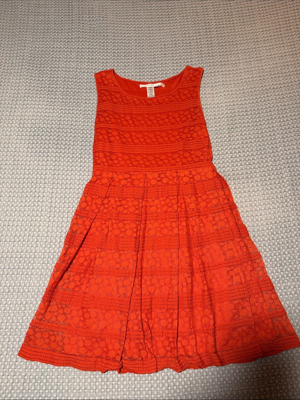 Max Studio Orange Lace Sleeveless Fit & Flare Dress